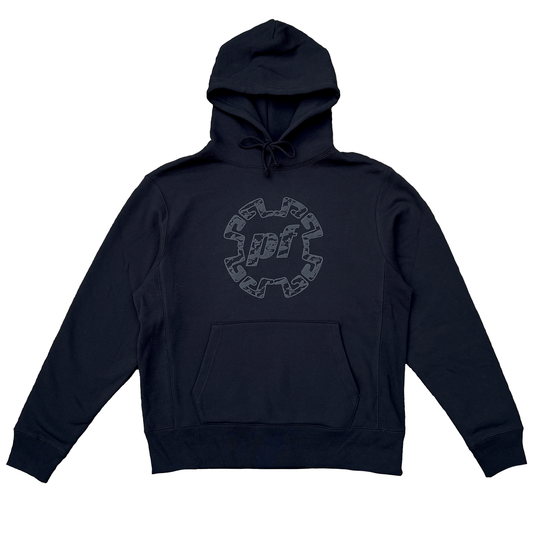 STONE MONOGRAM HOODIE (BLACK)